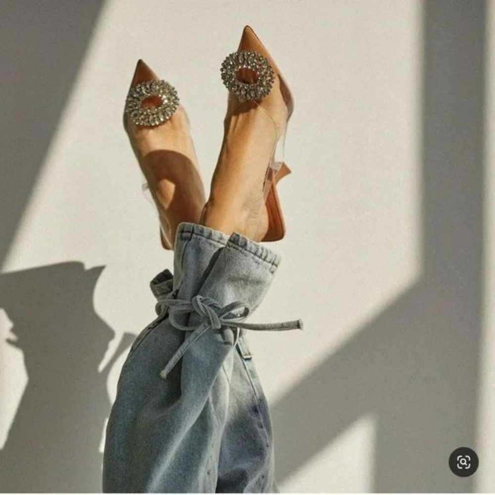 ZARA Jewel Vinyl High Heels - Picture 1 of 11
